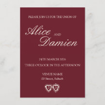 Carton d'invitation de mariage élégant à l'ancienn