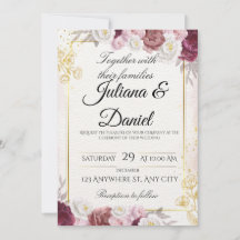 Carton d'invitation de mariage élégant à motif de