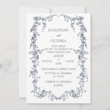 Carton d'invitation de mariage élégant à motif flo
