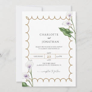 Invitation Carton d'invitation de mariage élégant au lys call