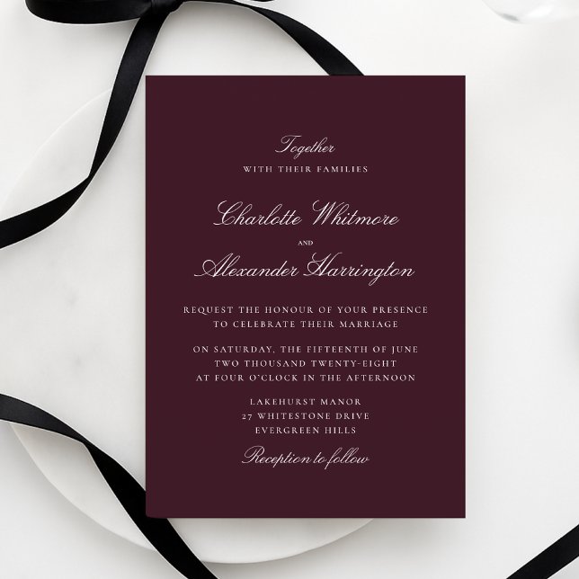 Invitation Carton d'invitation de mariage élégant automne hiv (Créateur téléchargé)