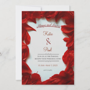 Invitation Carton d'invitation de mariage élégant aux roses r
