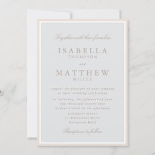 Invitation Carton d'invitation de mariage élégant avec cadre