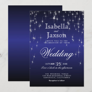 Invitation Carton d'invitation de mariage élégant avec lumièr