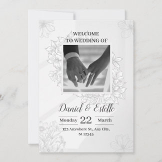 Invitation Carton d'invitation de mariage élégant avec motif