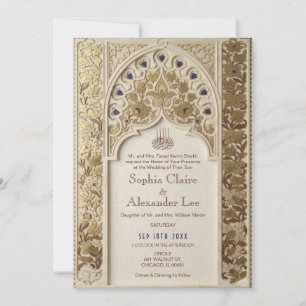 Invitation Carton d'invitation de mariage élégant avec motif