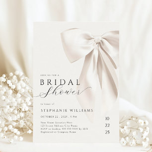 Invitation Carton d'invitation de mariage élégant avec nœud b