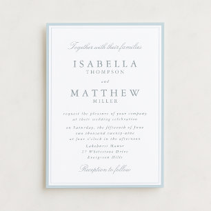 Invitation Carton d'invitation de mariage élégant blanc avec 