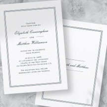 Carton d'invitation de mariage élégant classique e