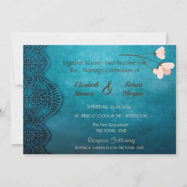 Invitation Carton d'invitation de mariage élégant et chic vin (Devant)