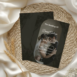 Invitation Carton d'invitation de mariage élégant et sombre c