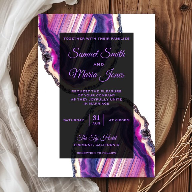 Invitation Carton d'invitation de mariage élégant moderne en  (Créateur téléchargé)