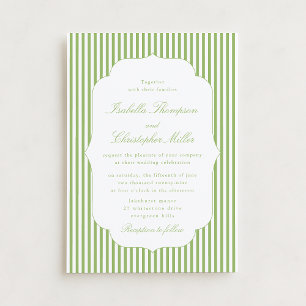 Invitation Carton d'invitation de mariage élégant rayé de ver