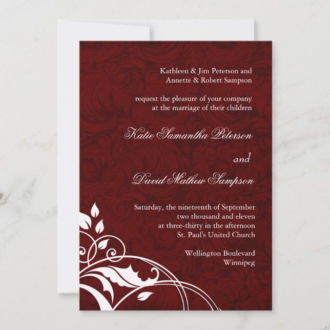 Invitation Carton d'invitation de mariage en Bourgogne (Devant)