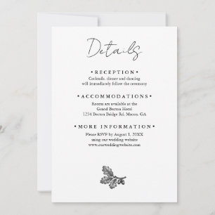 Invitation Carton d'invitation de mariage en chêne du Sud de 