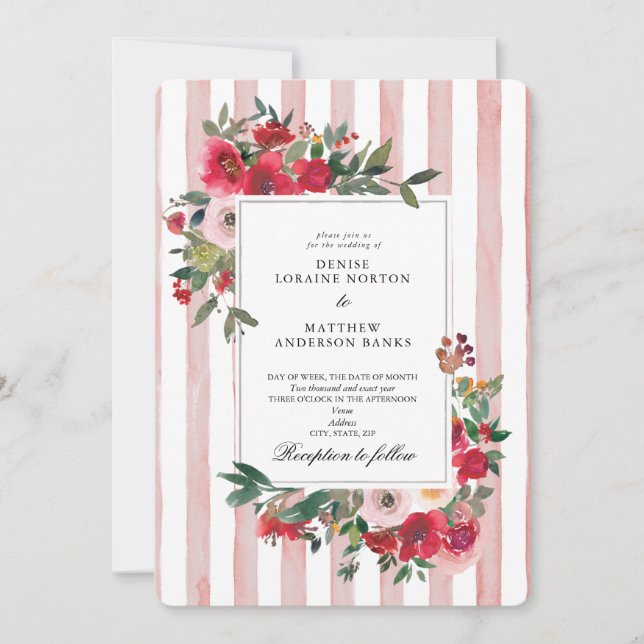 Invitation Carton d'invitation de mariage en craie mauve (Devant)