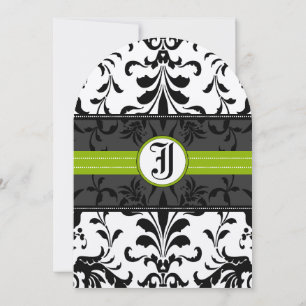 Invitation Carton d'invitation de mariage en damasqué de mono