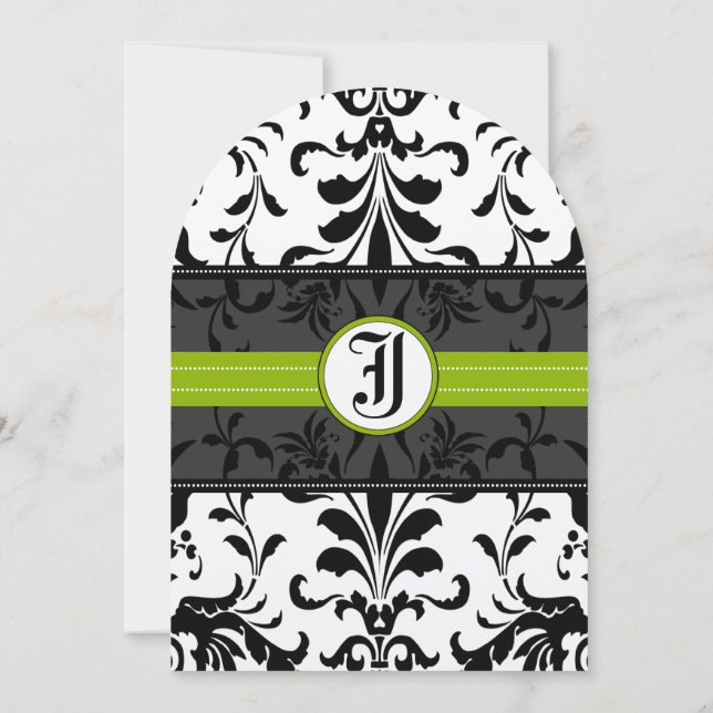 Invitation Carton d'invitation de mariage en damasqué de mono (Dos)