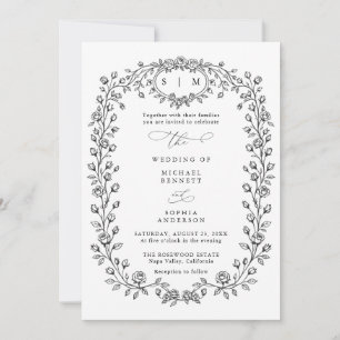 Invitation Carton d'invitation de mariage en ligne artistique