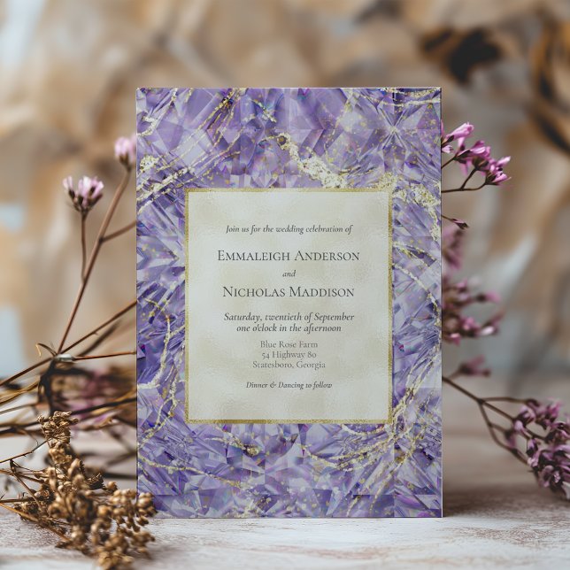 Invitation Carton d'invitation de mariage en pierre précieuse (Créateur téléchargé)