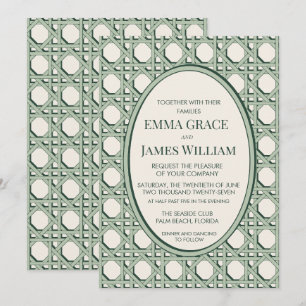Invitation Carton d'invitation de mariage en rotin de jardin