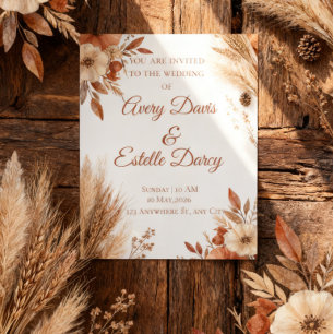 Invitation Carton d'invitation de mariage en terre cuite d'au