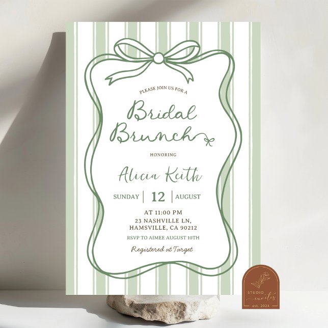 Invitation Carton d'invitation de mariage fantaisiste vert sa (Créateur téléchargé)
