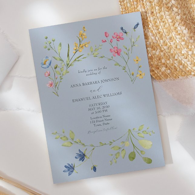 Invitation Carton d'invitation de mariage Fleur sauvage de pr (Créateur téléchargé)