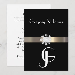 Invitation Carton d'invitation de mariage flocon de neige noi