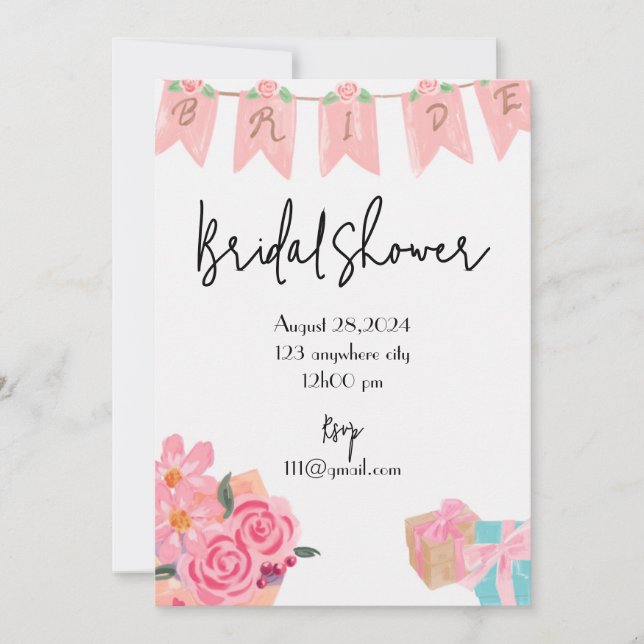 INVITATION CARTON D'INVITATION DE MARIAGE FLORAL (Devant)