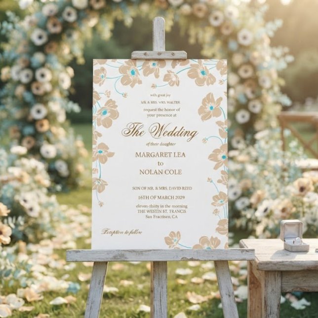 Invitation Carton d'invitation de mariage floral à l'anémone  (Créateur téléchargé)