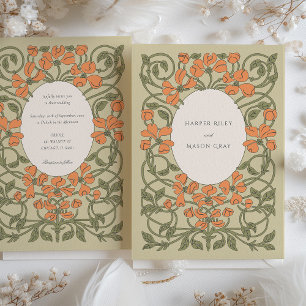 Invitation Carton d'invitation de mariage floral Art nouveau