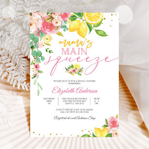 Invitation Carton d'invitation de mariage floral au citron