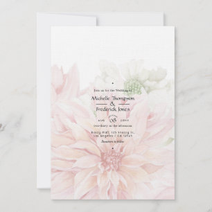 Invitation Carton d'invitation de mariage floral aux dahlias