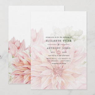 Invitation Carton d'invitation de mariage floral aux dahlias