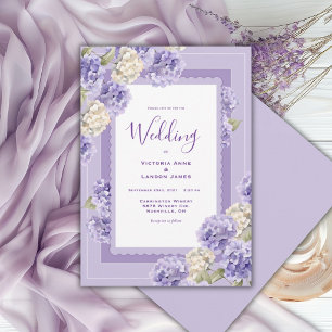 Invitation Carton d'invitation de mariage floral aux hortensi
