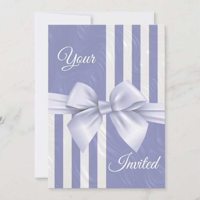 Invitation Carton d'invitation de mariage floral bleu Pervenc (Devant)