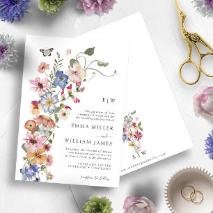 Invitation Carton d'invitation de mariage floral coloré à l'a