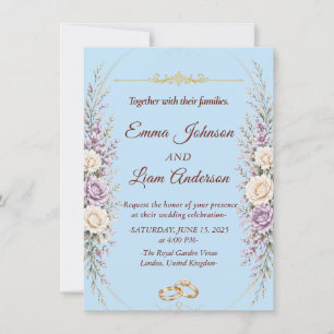 Invitation Carton d'invitation de mariage floral élégant avec