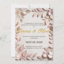 Carton d'invitation de mariage floral élégant de l