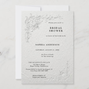 Invitation Carton d'invitation de mariage floral embossé faux