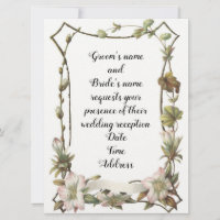 Carton d'invitation de mariage floral encadré