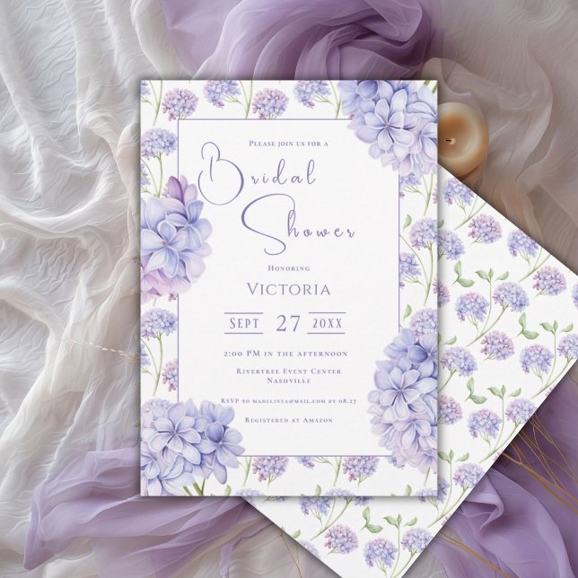 Invitation Carton d'invitation de mariage floral Hydrangea Vi (Créateur téléchargé)