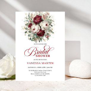 Invitation Carton d'invitation de mariage floral Marsala rust