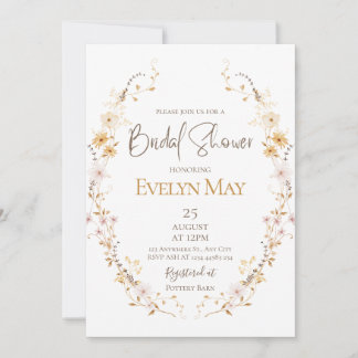 Invitation Carton d'invitation de mariage floral neutre