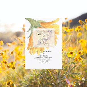 Invitation Carton d'invitation de mariage floral tournesol de