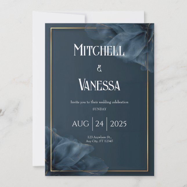 Invitation Carton d'invitation de mariage floral transparent  (Devant)