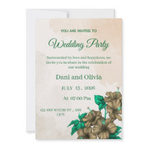 Carton d'invitation de mariage floral vert modifia