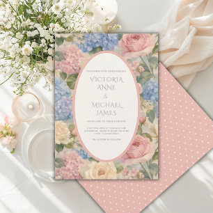 Invitation Carton d'invitation de mariage floral vintage aux