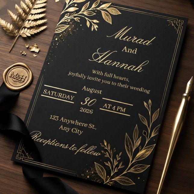Invitation Carton d'invitation de mariage formel Black Tie |  (Créateur téléchargé)